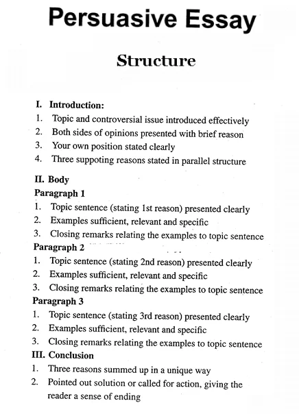 persuasive essay structure